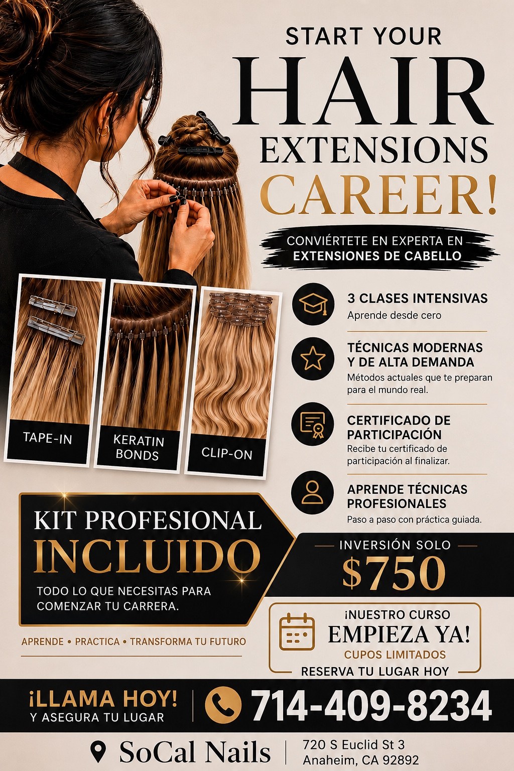 Curso Profesional de Extensiones de Cabello